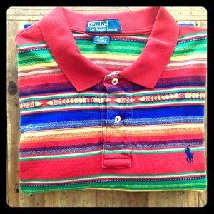 Vtg 90s Striped Polo Shirt